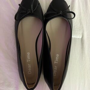 black flats with bow